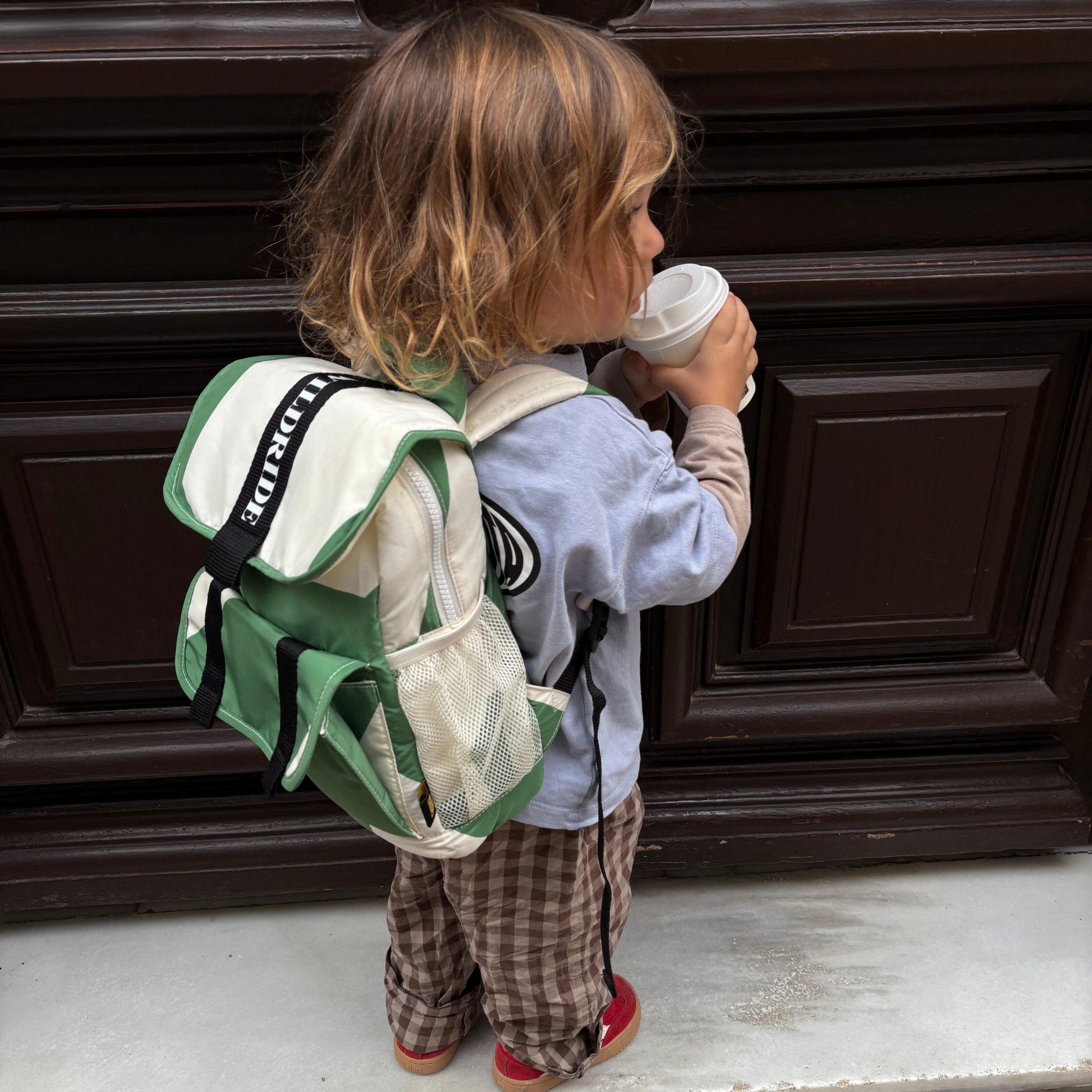 Wildride USA Recycled Kids Backpack Green Graphic Wildride USA Recycled Kids Backpack Green Graphic
